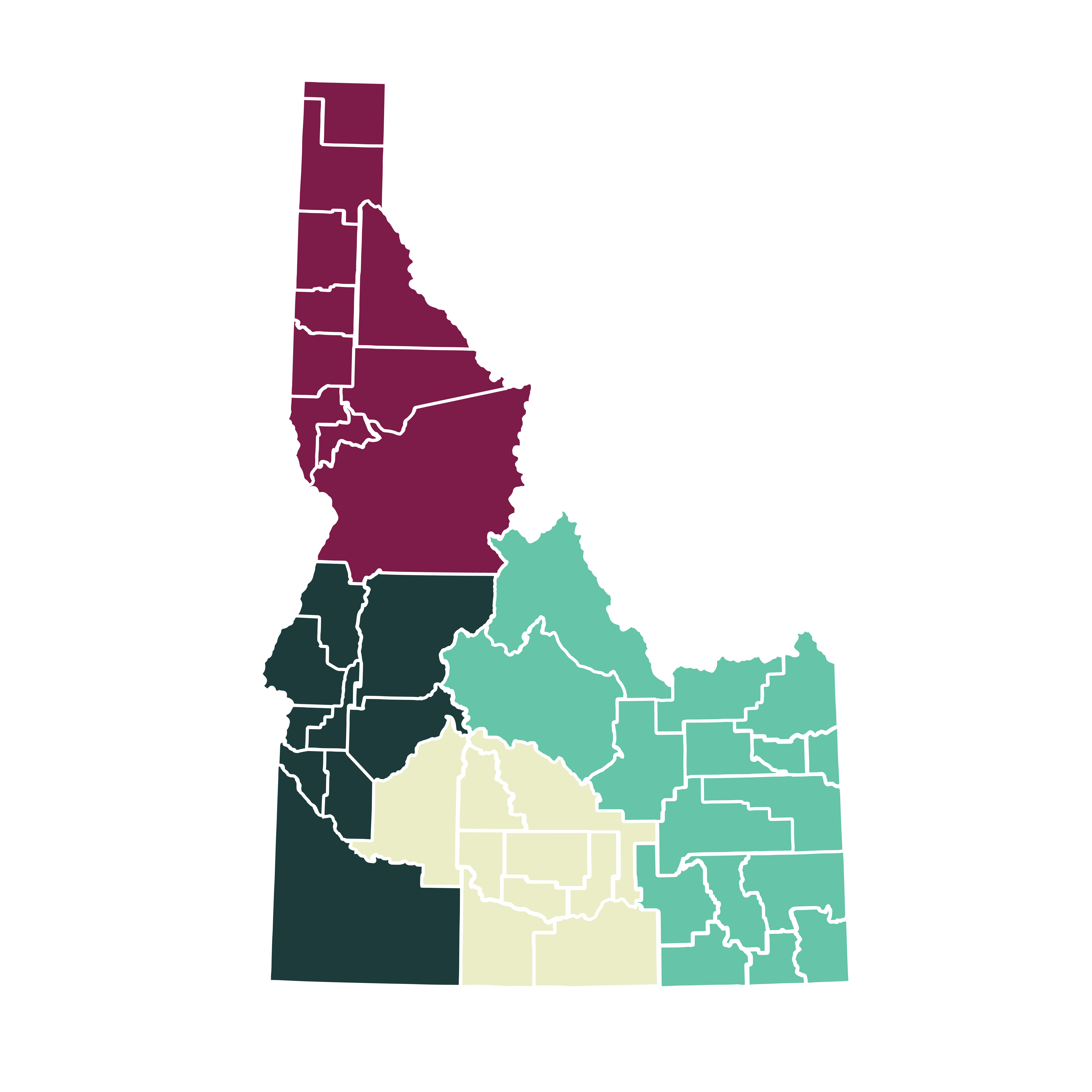 ICF regional map of Idaho