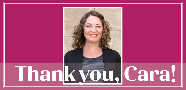 Background: Picture of Cara - Caption: Thank you, Cara!