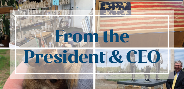Background: Collage of pictures - Caption: From the President & CEO